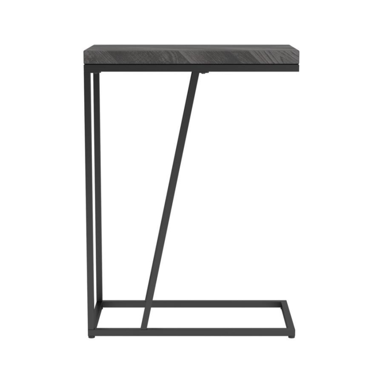 Accent Table In Rustic Grey Herringbone Finish - image-3