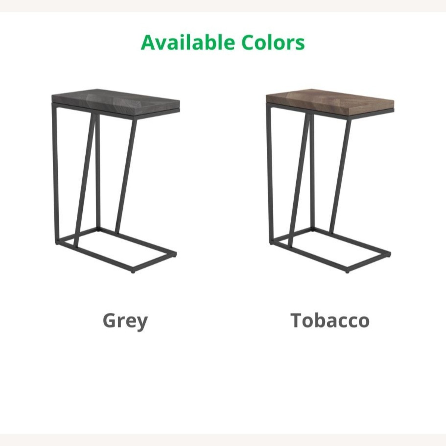 Accent Table In Rustic Grey Herringbone Finish - image-9