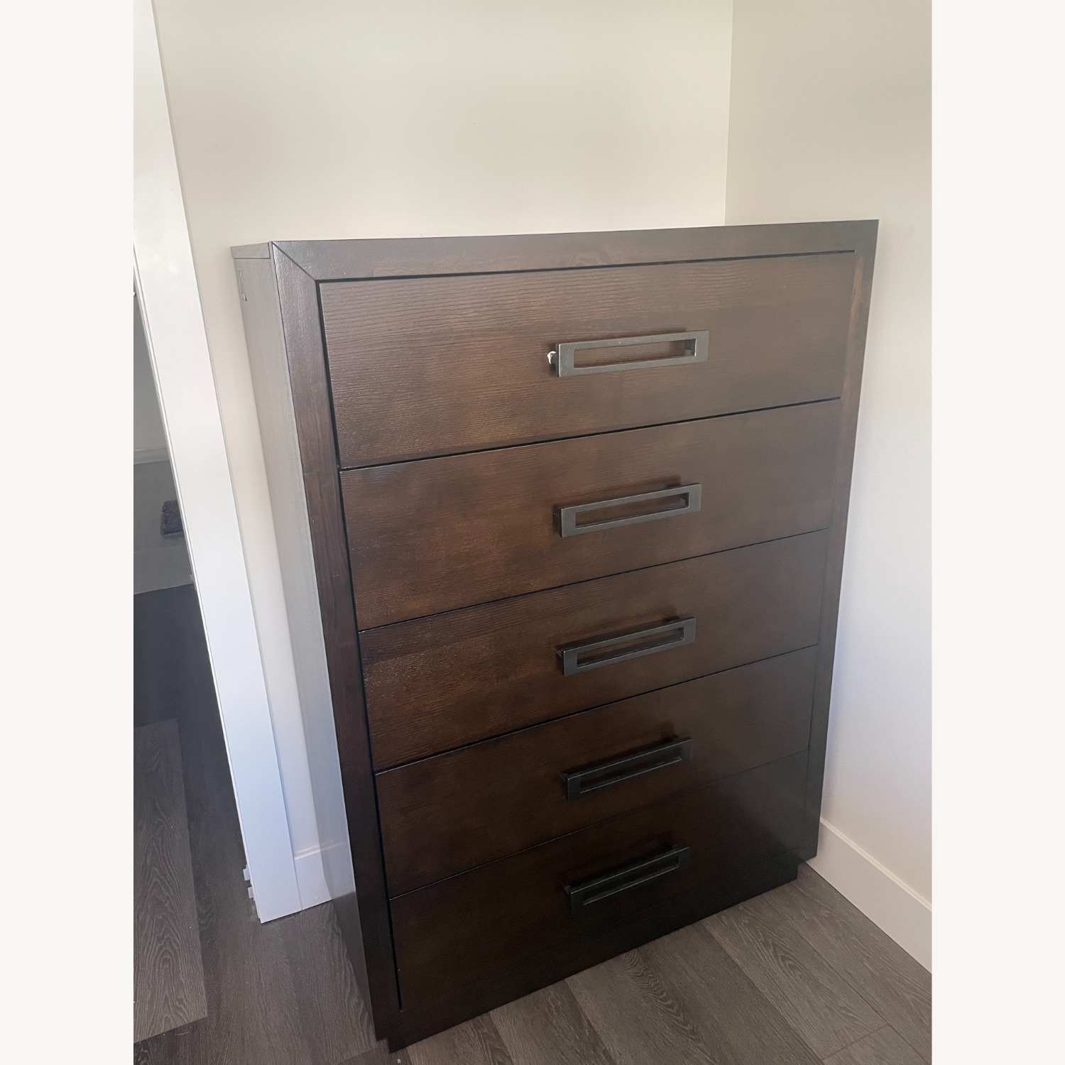 Living Spaces Dark Brown Wood Dresser - image-2