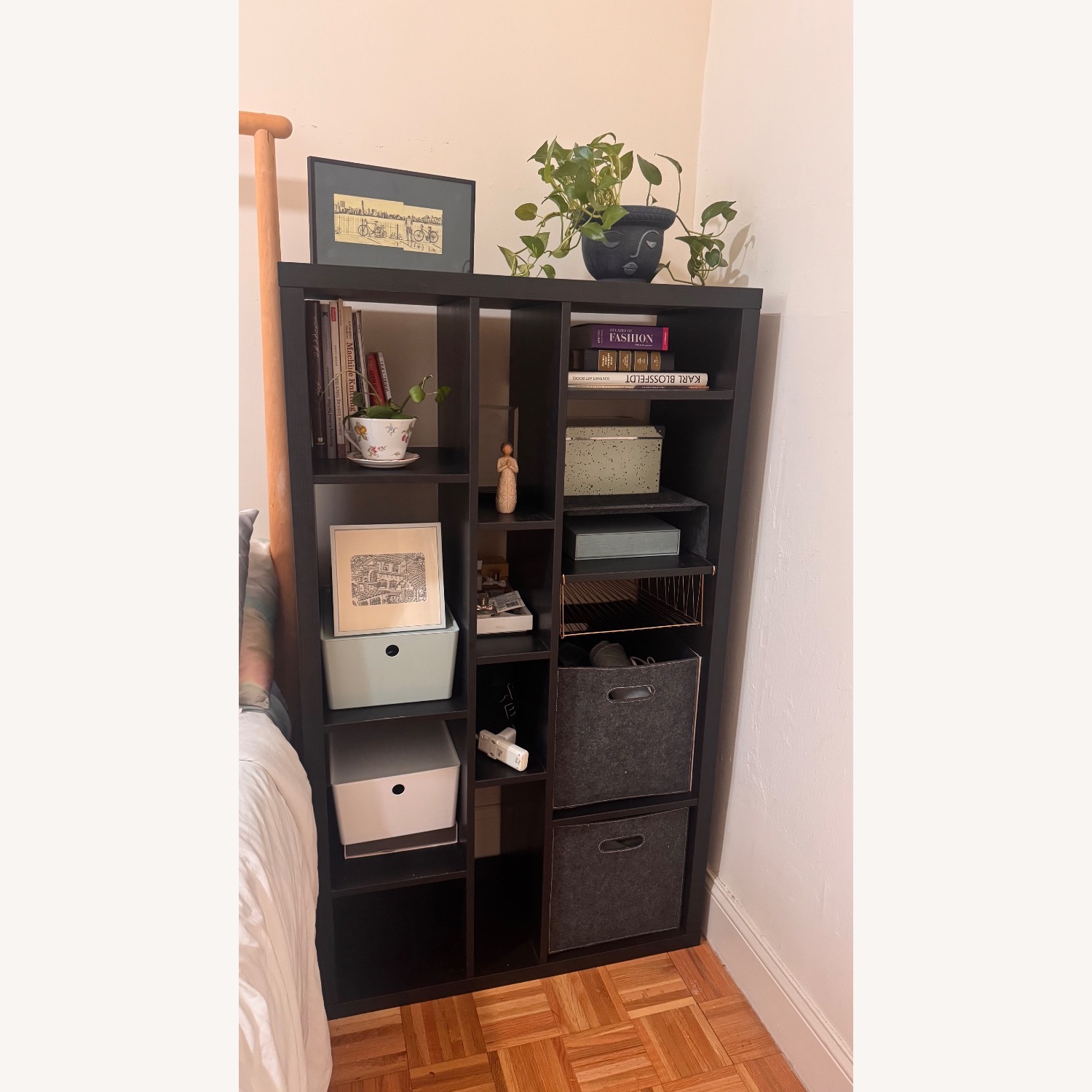 IKEA Kallax Black Wood Bookcase - image-2