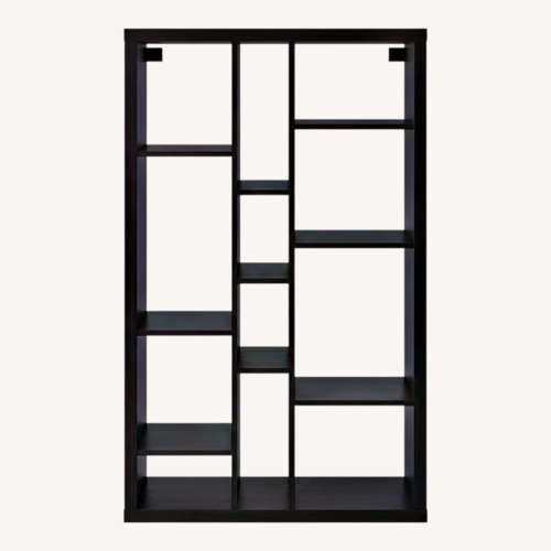 Used IKEA Kallax Black Wood Bookcase for sale on AptDeco