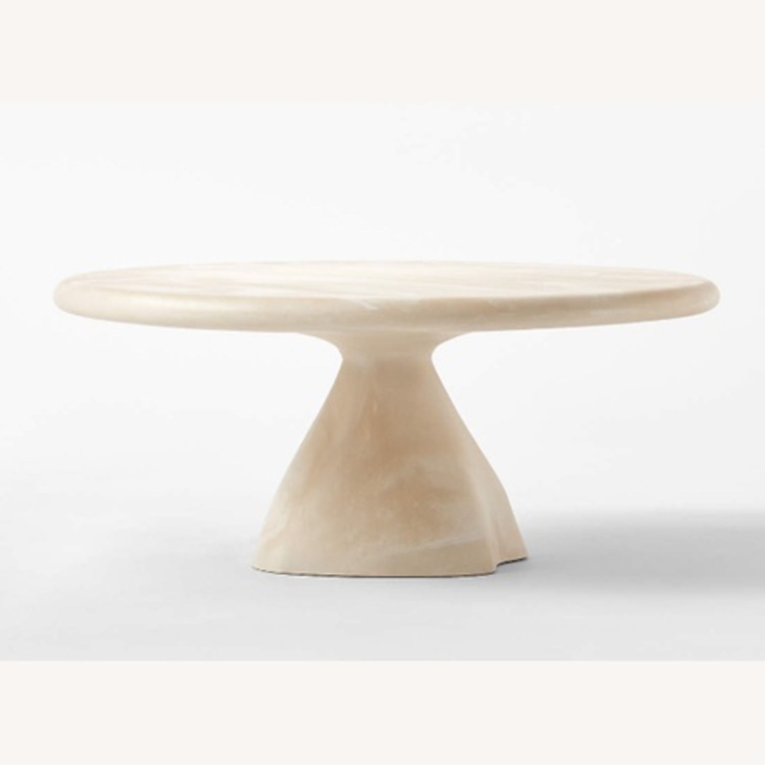 CB2 Espira 35" Round Cream Marbled Resin Coffee Table - image-6