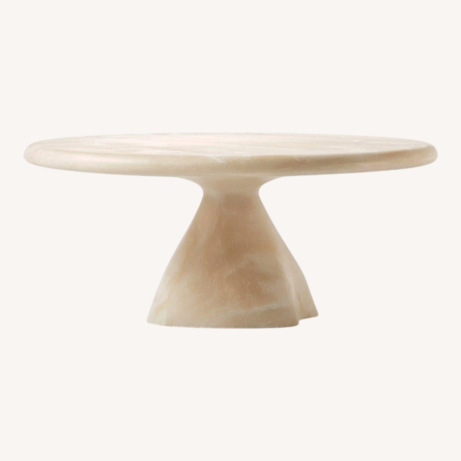 CB2 Espira 35" Round Cream Marbled Resin Coffee Table - image-0
