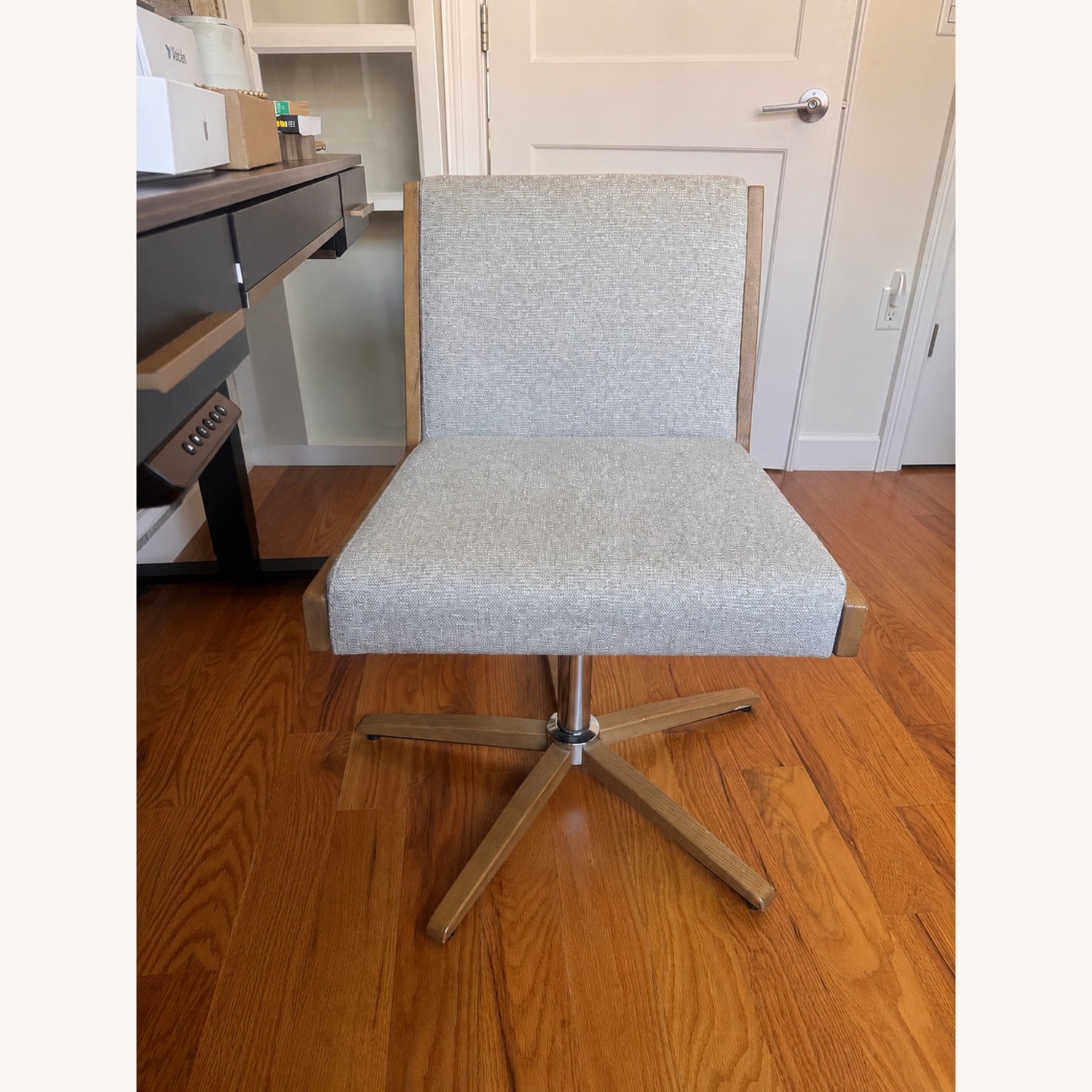 Pottery Barn Atwood Upholstered Swivel Desk Chair - image-11