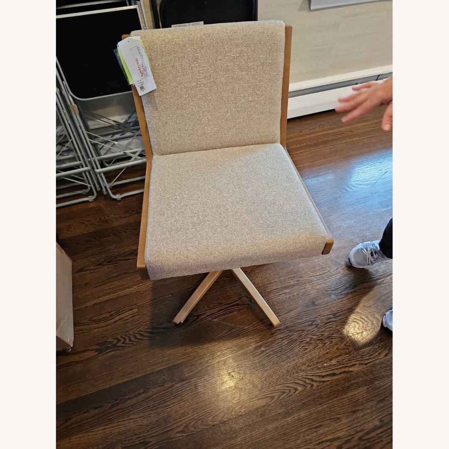 Pottery Barn Atwood Upholstered Swivel Desk Chair - image-8