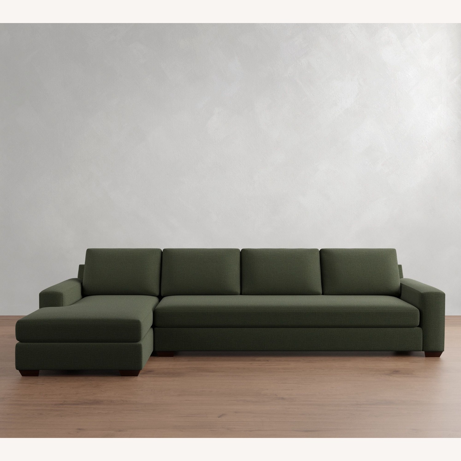 Pottery Barn Green Fabric 2 Piece Sectional - image-3