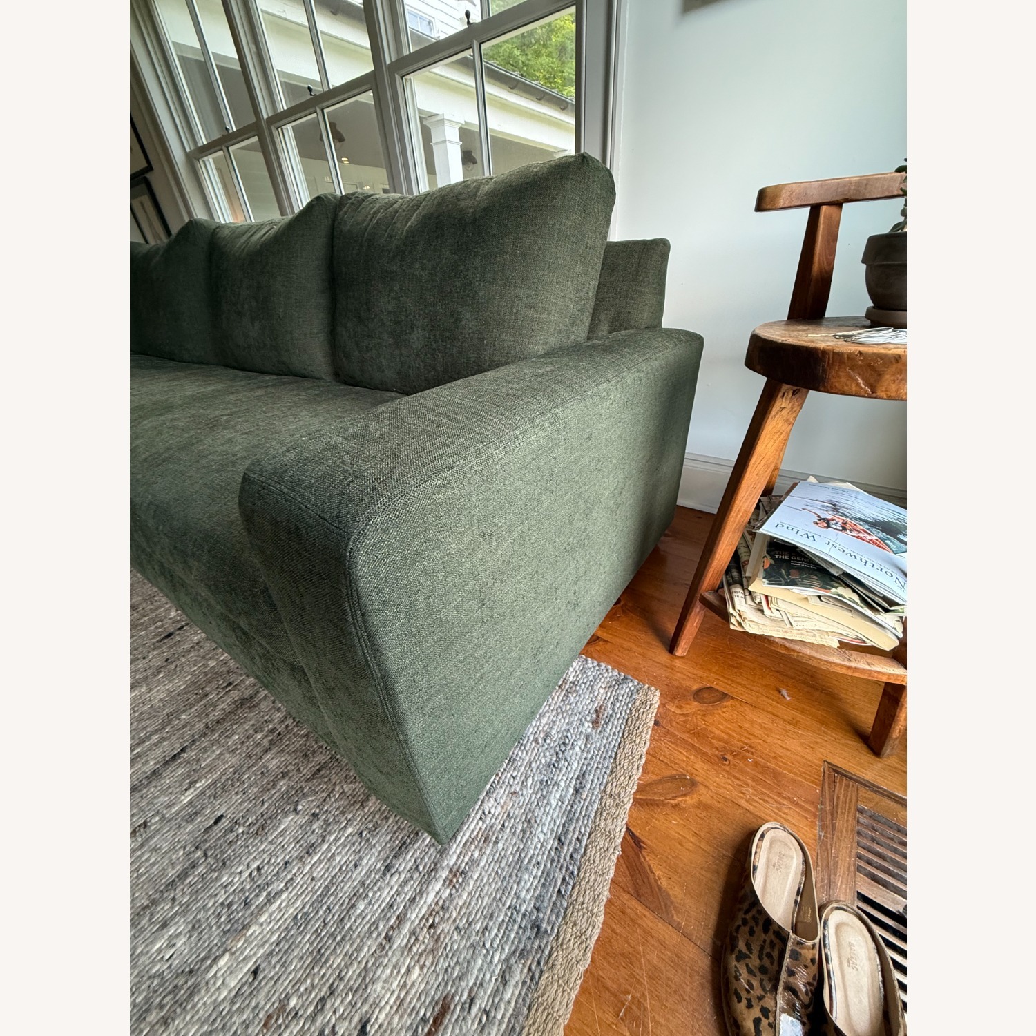 Pottery Barn Green Fabric 2 Piece Sectional - image-1