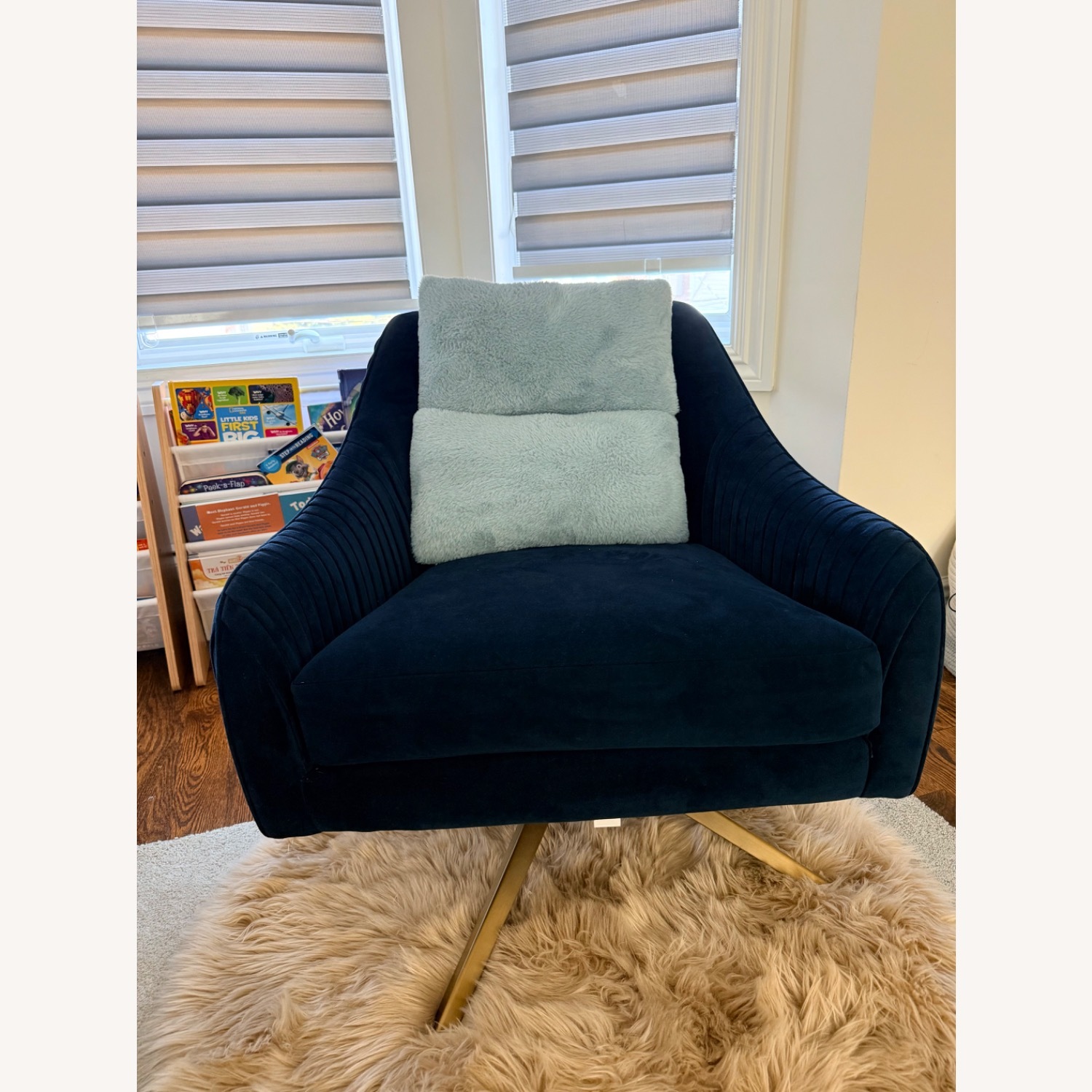 West Elm Blue Roar & Rabbit™ Pleated Swivel Chair - image-2