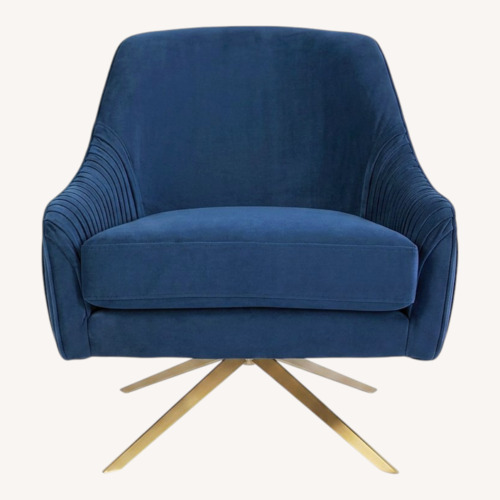 Used West Elm Blue Roar & Rabbit™ Pleated Swivel Chair for sale on AptDeco