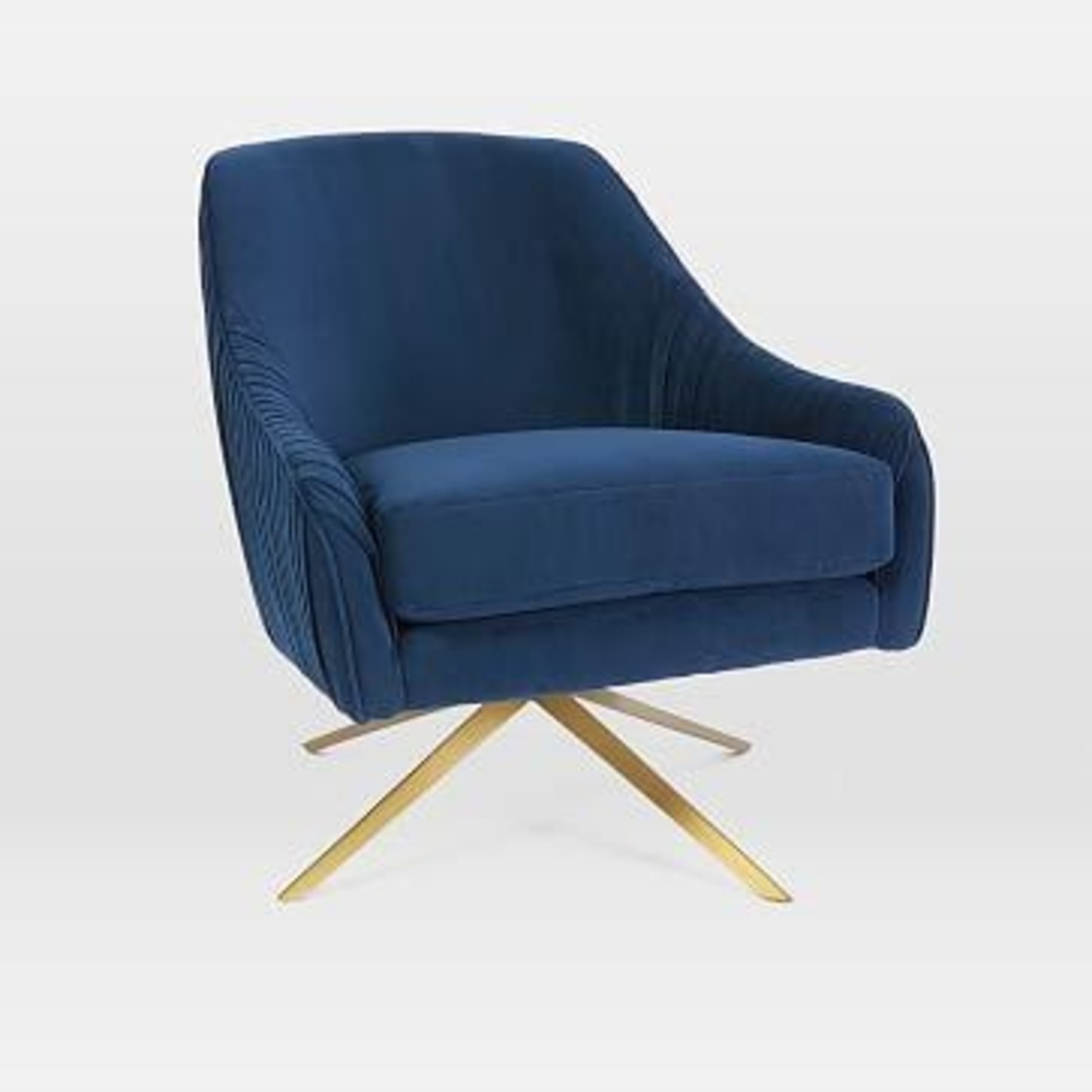 West Elm Blue Roar & Rabbit™ Pleated Swivel Chair - image-6