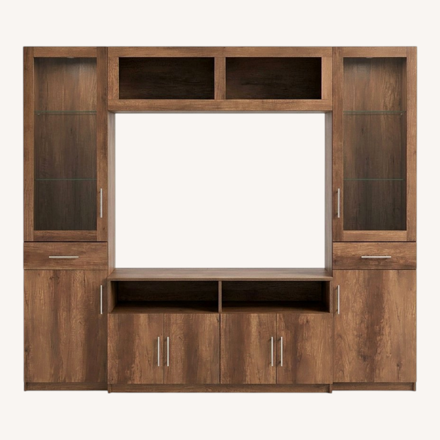 Custom Dark Brown Wood Media Storage - image-0