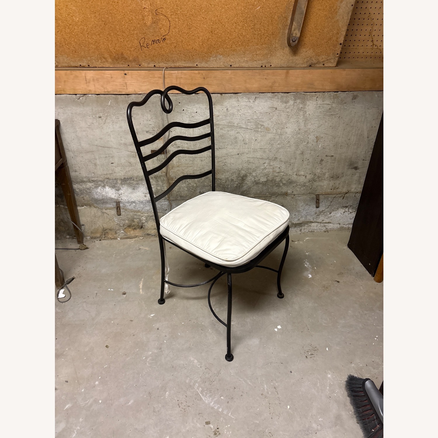 Black Wrought Iron Office Chair - image-1