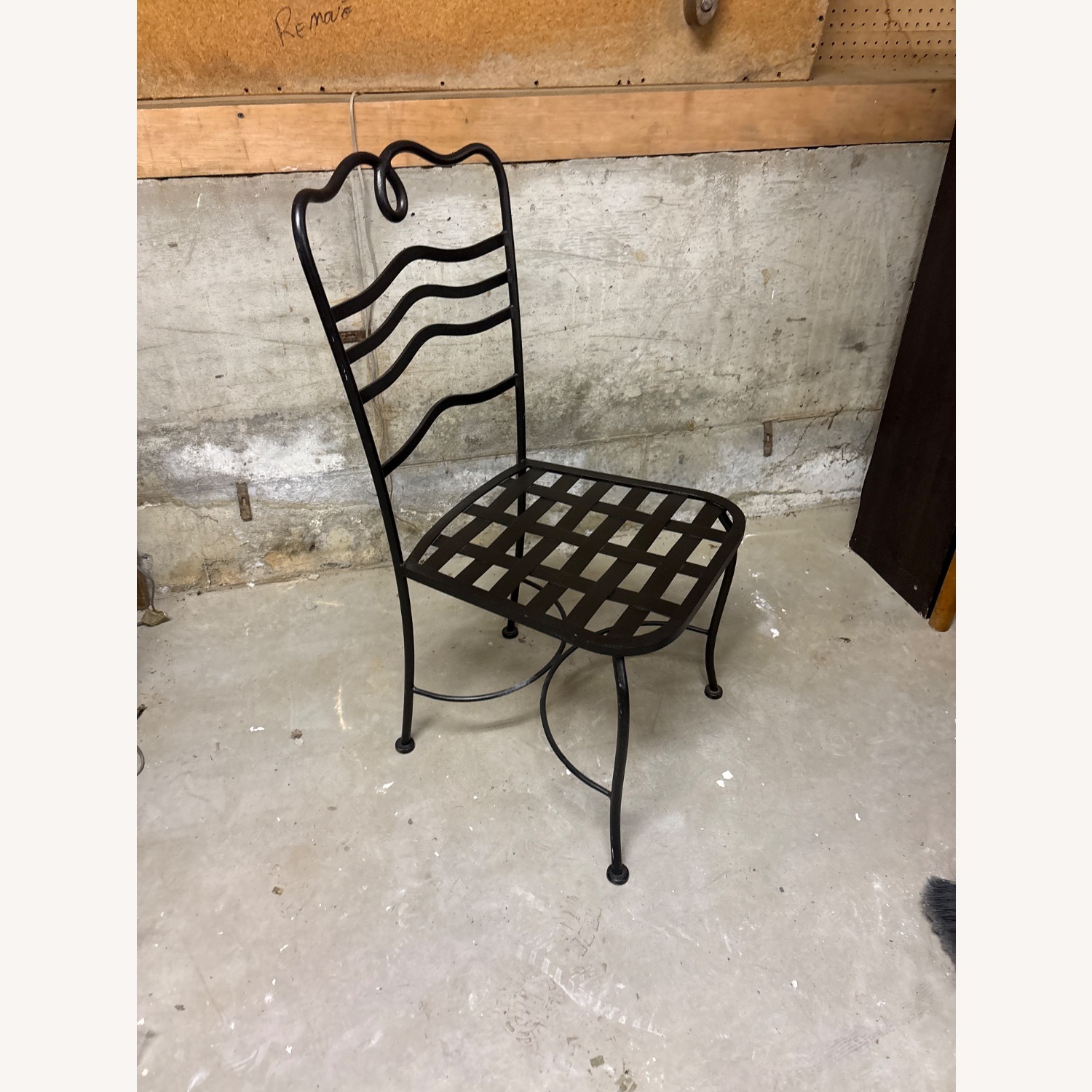 Black Wrought Iron Office Chair - image-2
