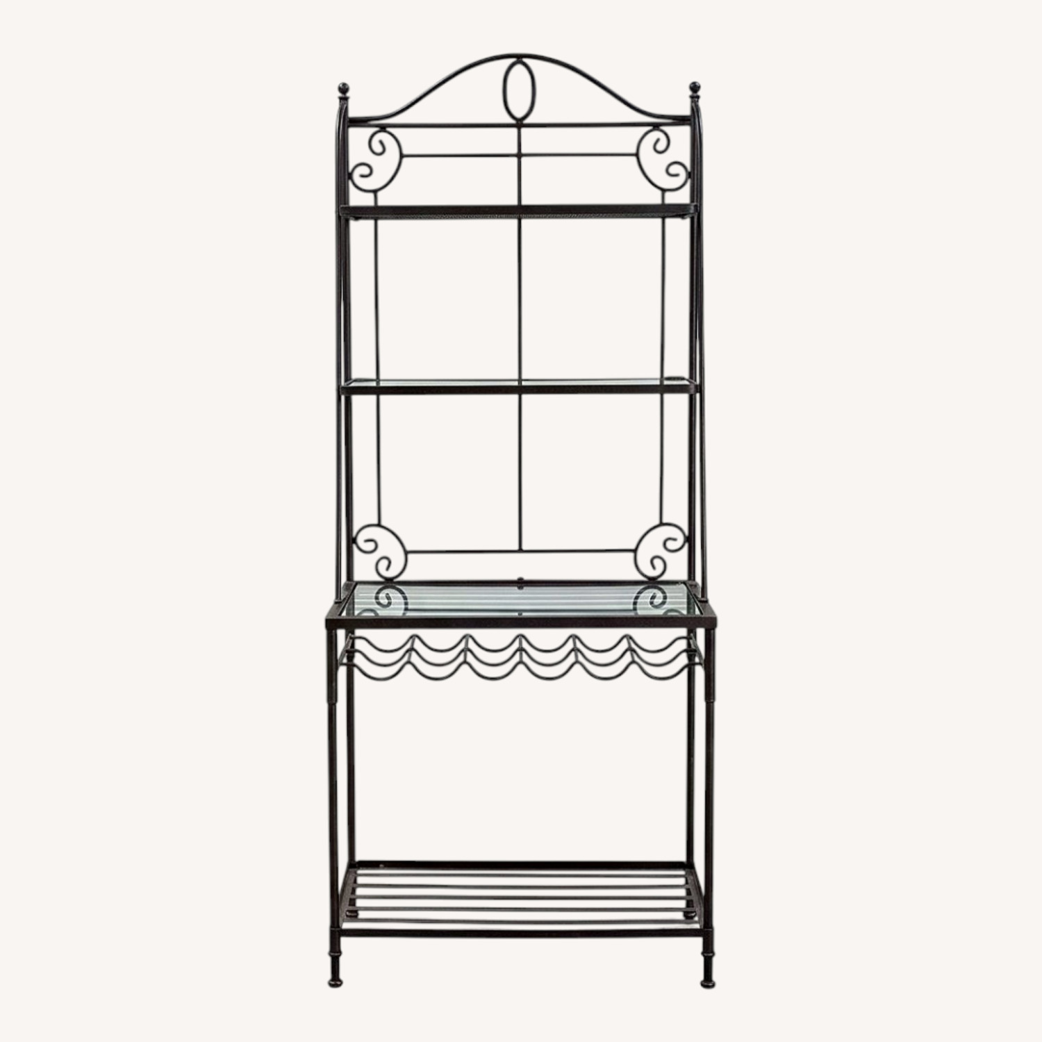 Black Wrought Iron Bookcase - image-0
