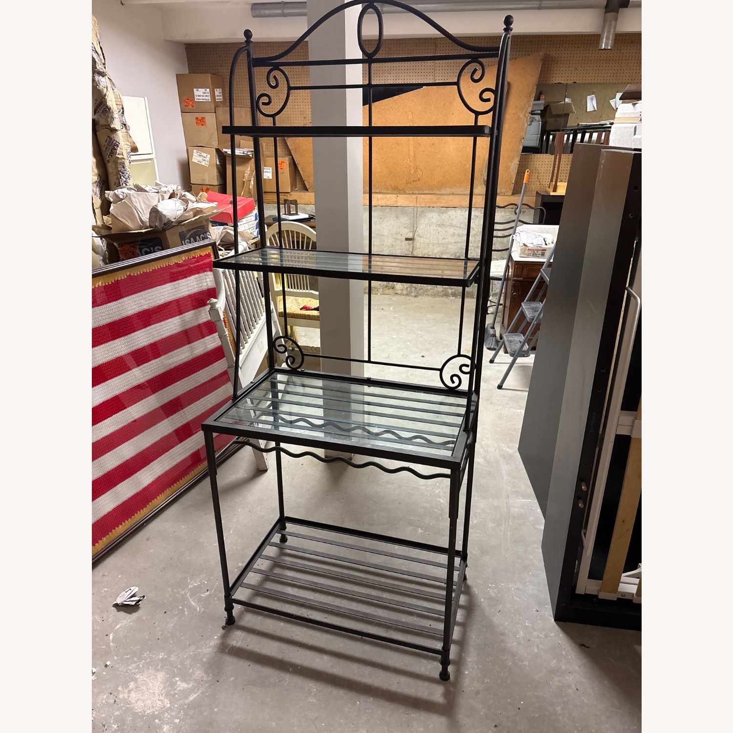 Black Wrought Iron Bookcase - image-1