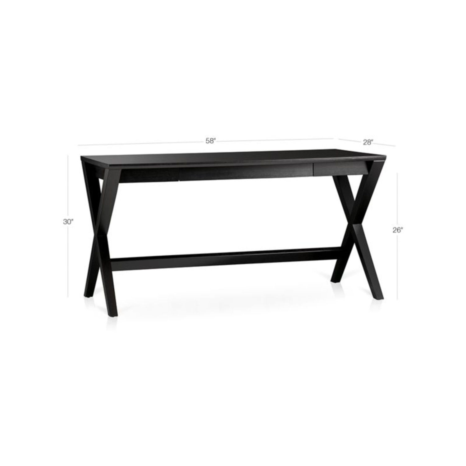 Crate & Barrel Dark Brown Wood Desk - image-7
