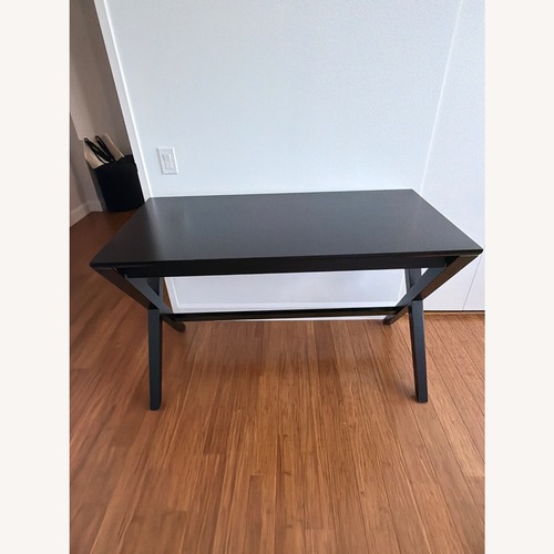 Used Crate & Barrel Dark Brown Wood Desk for sale on AptDeco