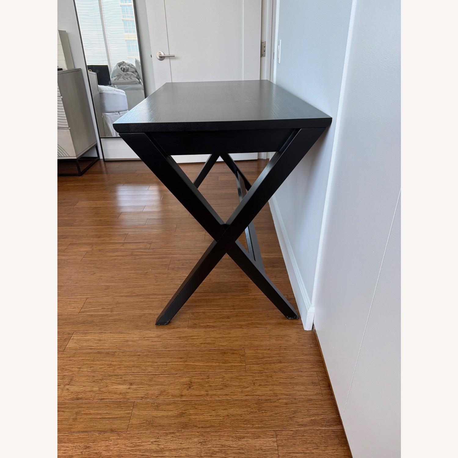 Crate & Barrel Dark Brown Wood Desk - image-3