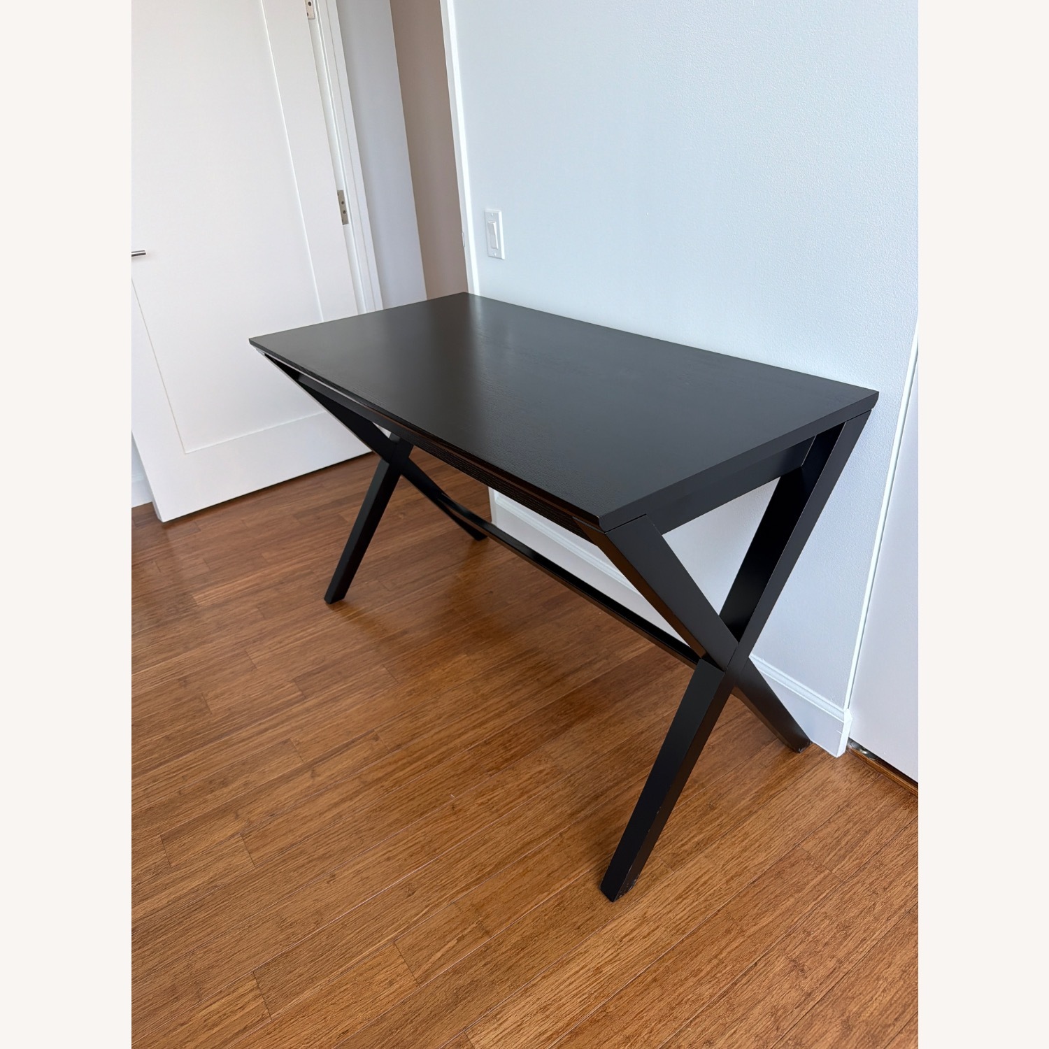 Crate & Barrel Dark Brown Wood Desk - image-2