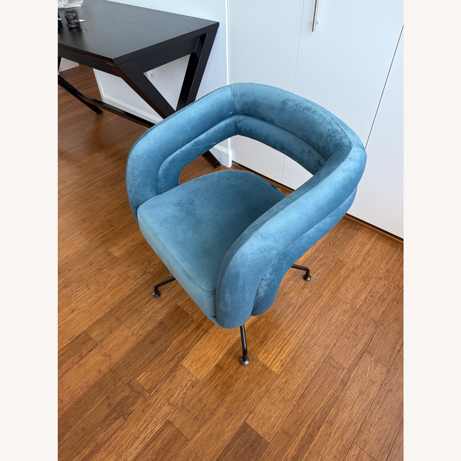 Rove Concepts Mia Blue Velvet Office Chair - image-2