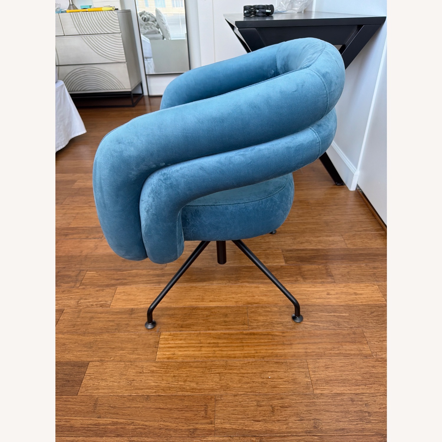 Rove Concepts Mia Blue Velvet Office Chair - image-3