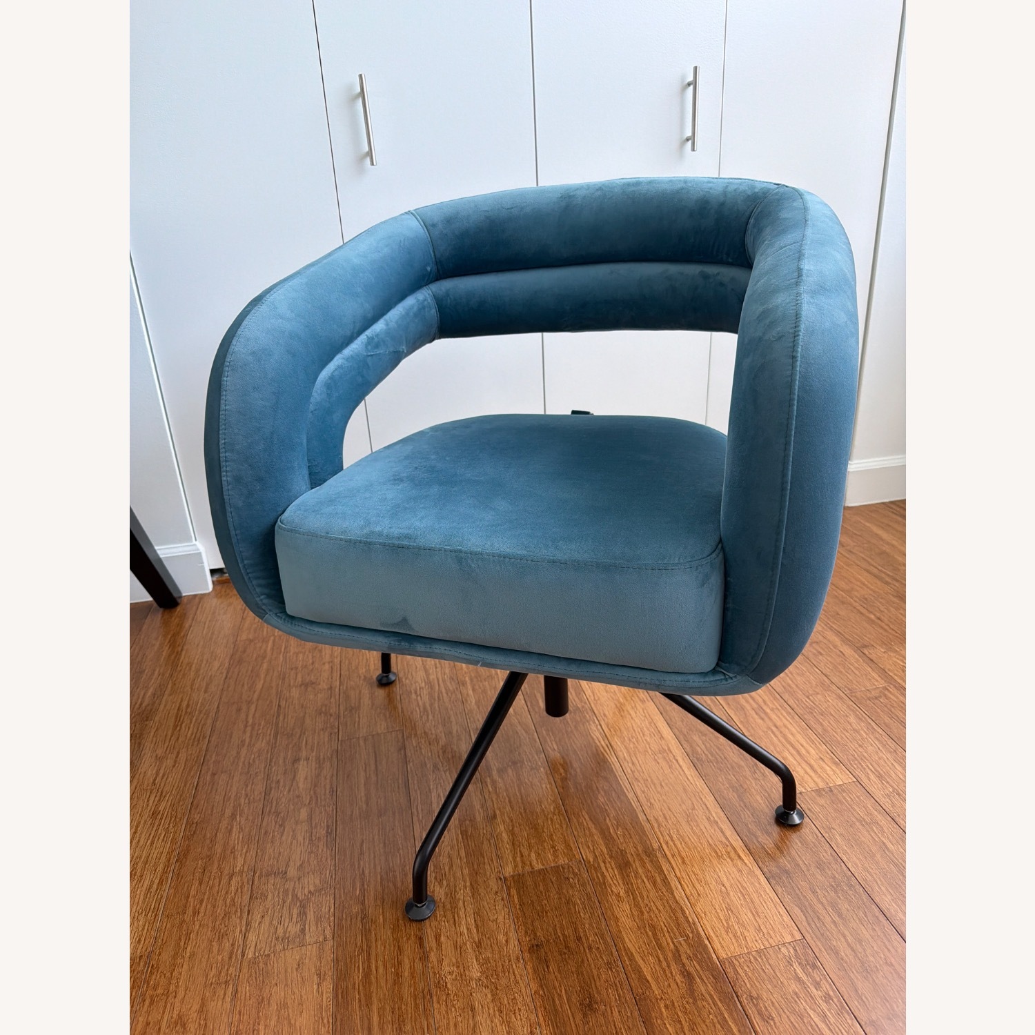 Rove Concepts Mia Blue Velvet Office Chair - image-5