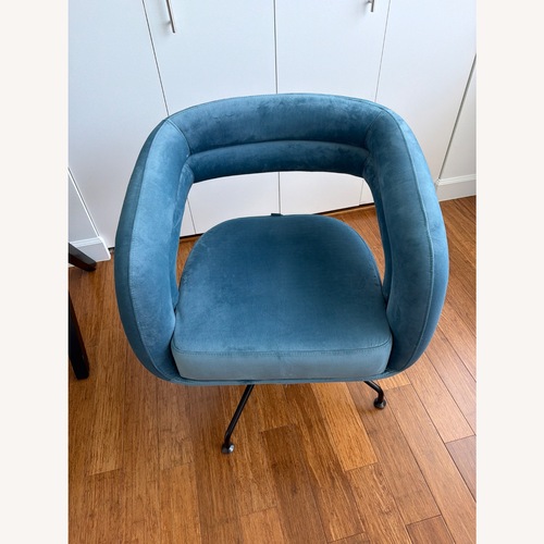 Used Rove Concepts Mia Blue Velvet Office Chair for sale on AptDeco