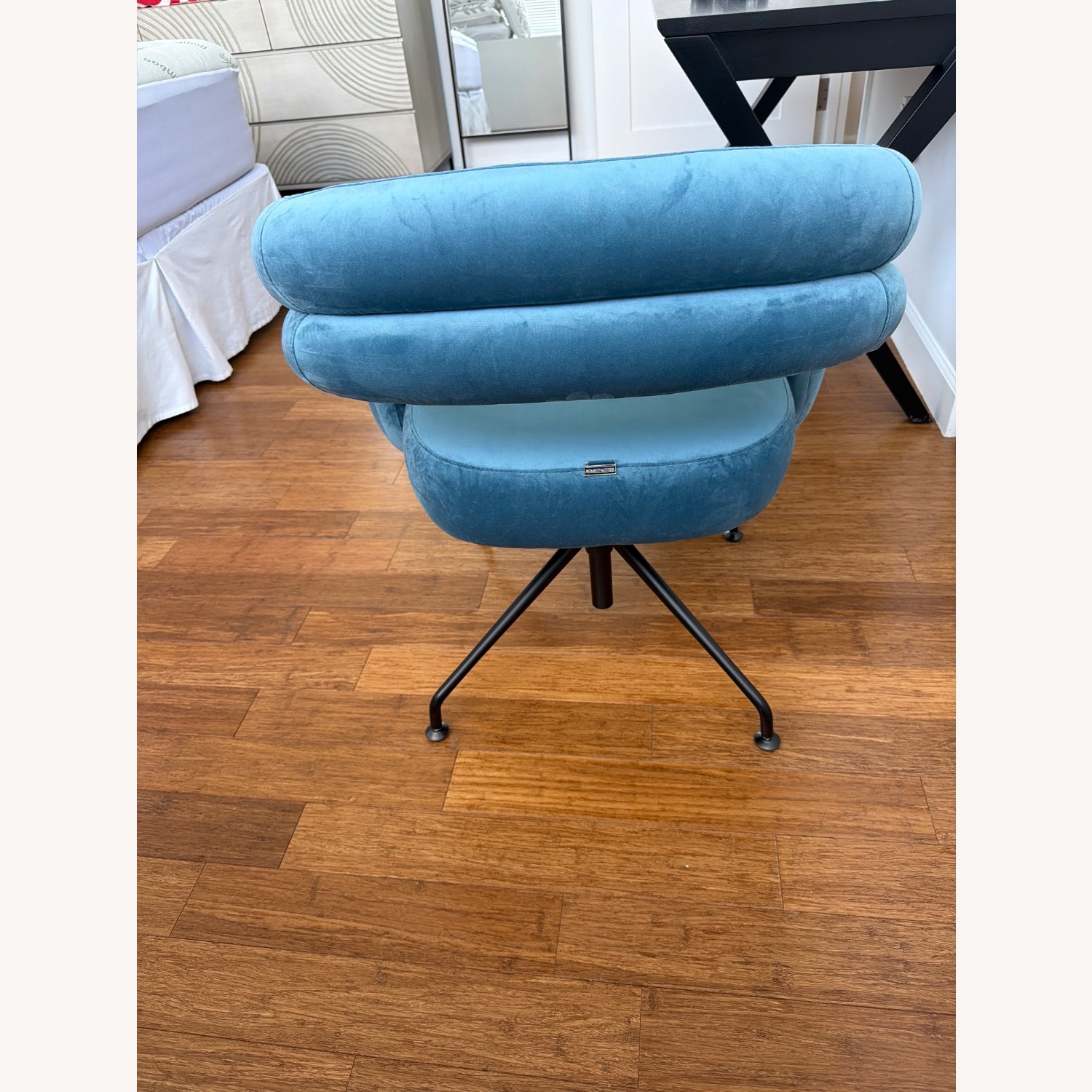 Rove Concepts Mia Blue Velvet Office Chair - image-4