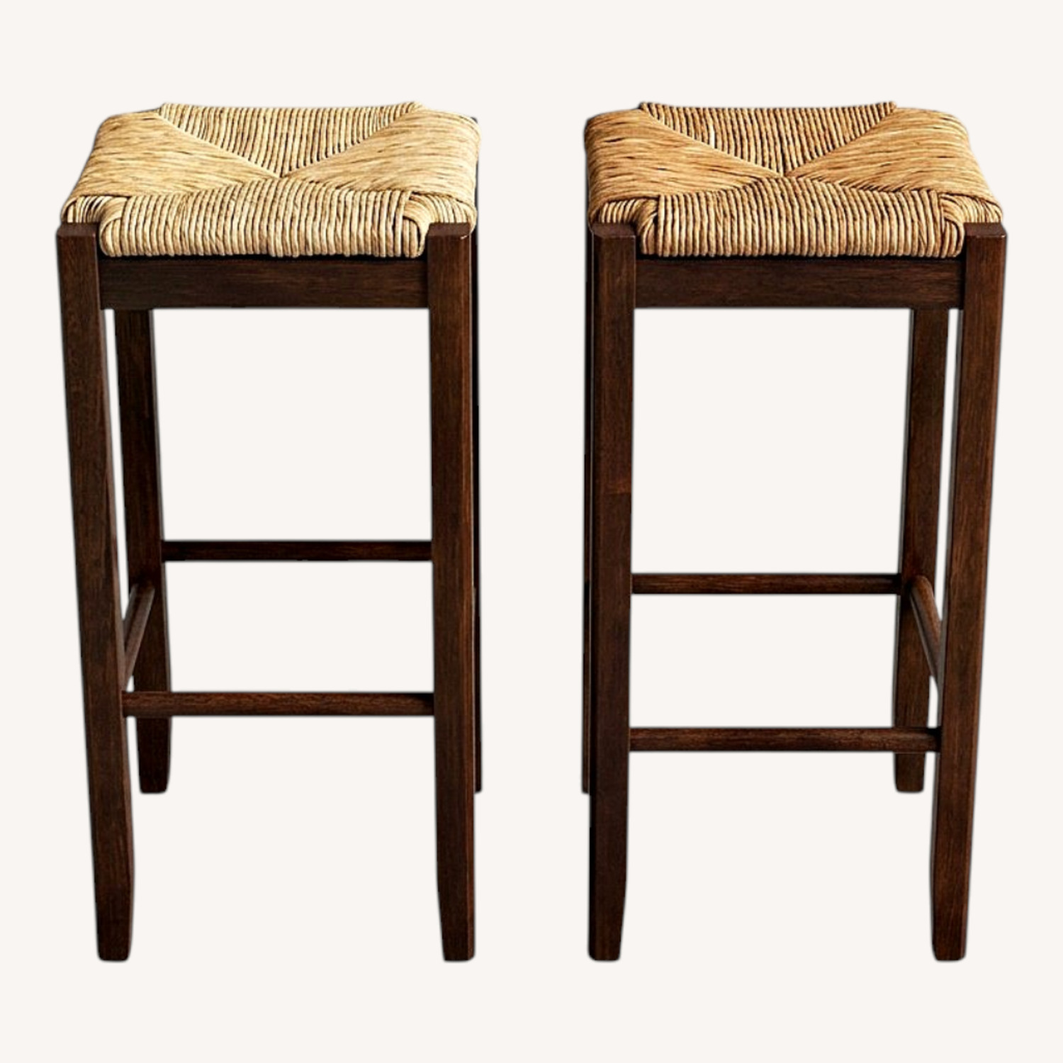 Parksley 2-Piece Rush Seat Bar Stool Set in Brown - image-0
