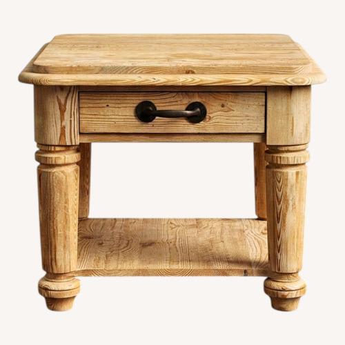 Used Pottery Barn Oversized Solid Wood Side Table for sale on AptDeco