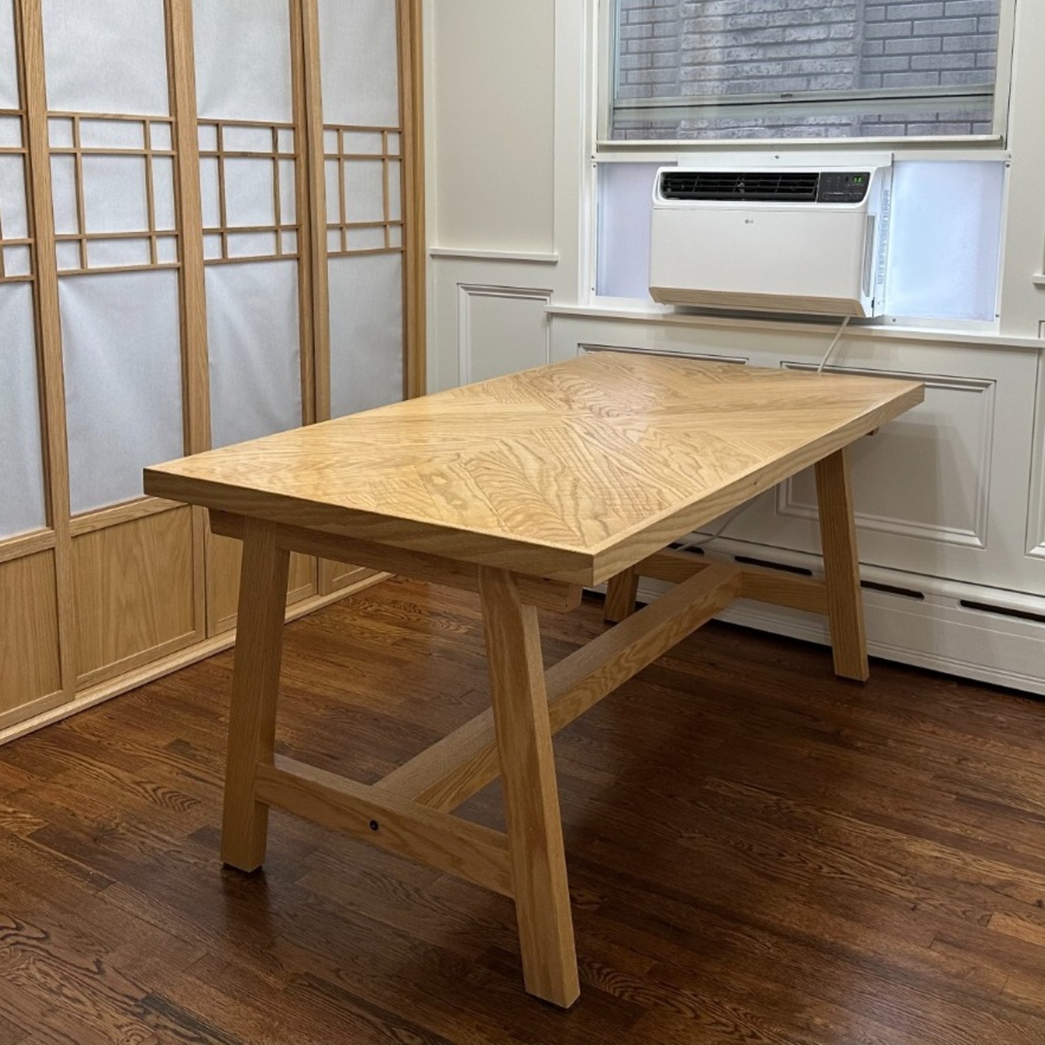 Oak Herringbone Dining Table - image-7