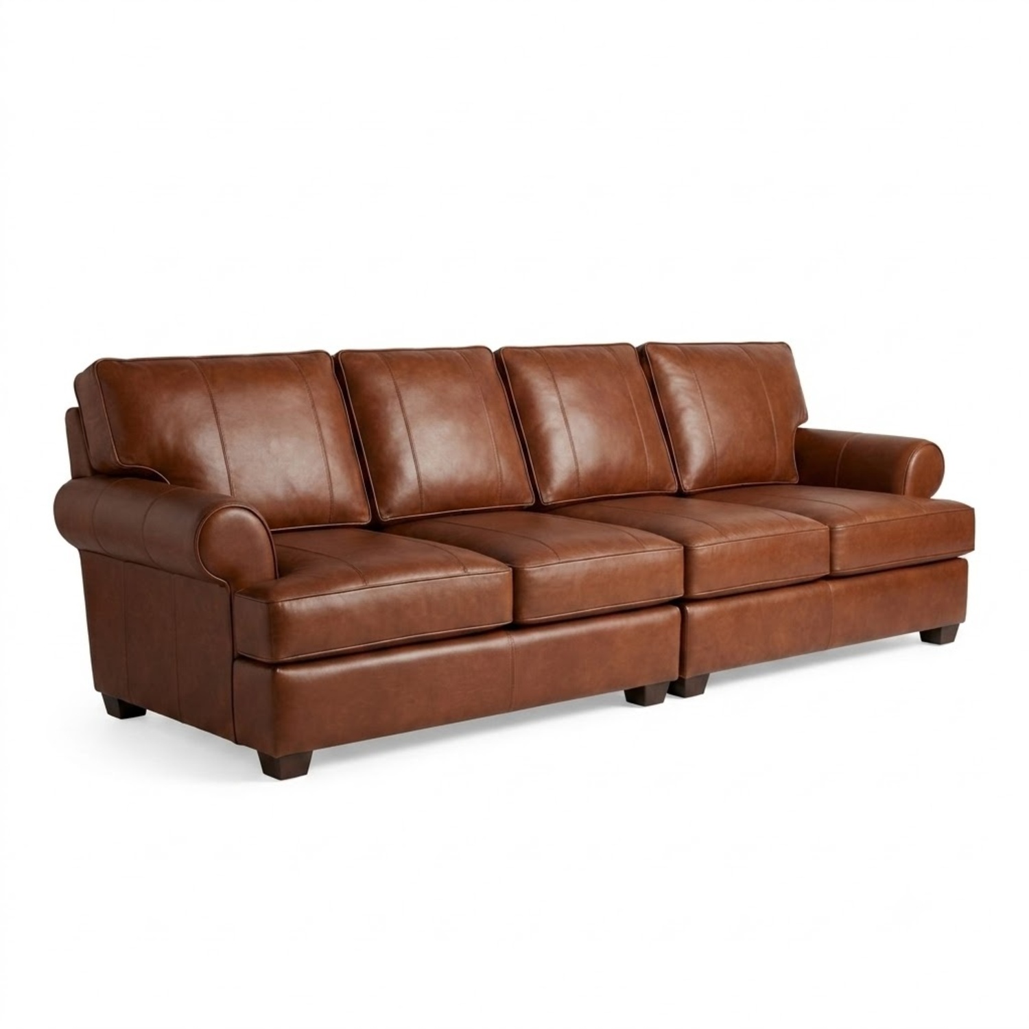 Arhaus Dark Brown Leather 3+ Seater Sofa - image-5