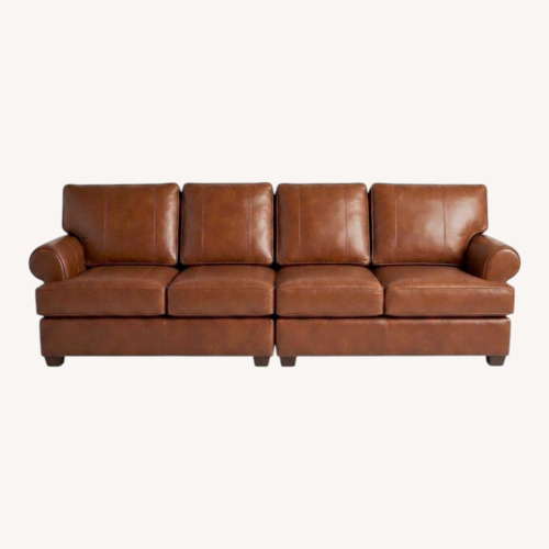 Used Arhaus Dark Brown Leather 3+ Seater Sofa for sale on AptDeco