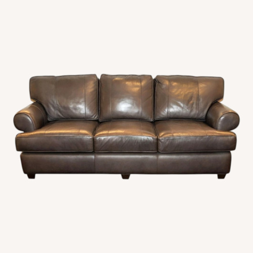 Used Arhaus Dark Brown Leather 3+ Seater Sofa for sale on AptDeco