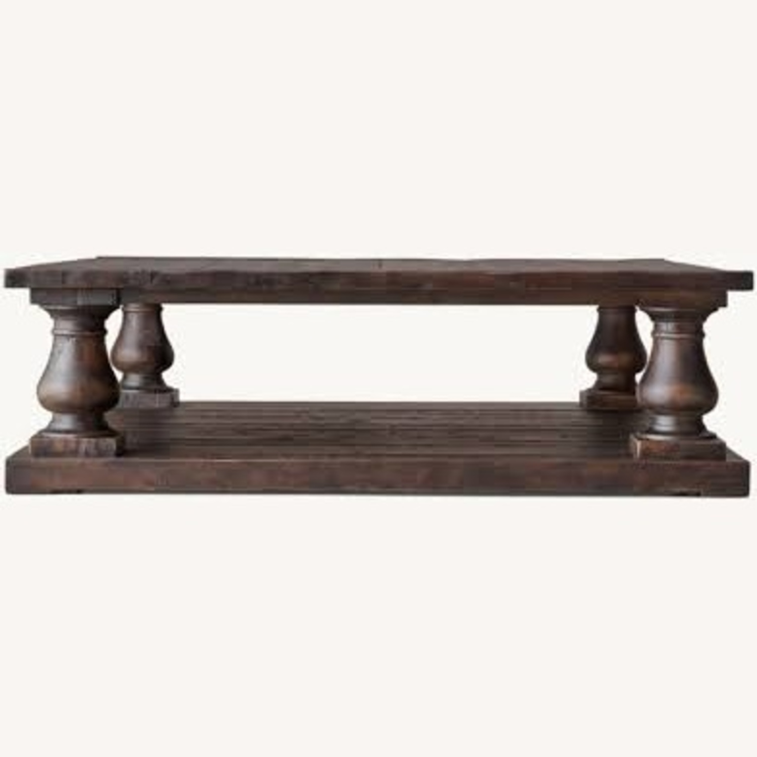 Restoration Hardware Dark Brown Wood Coffee Table - image-4