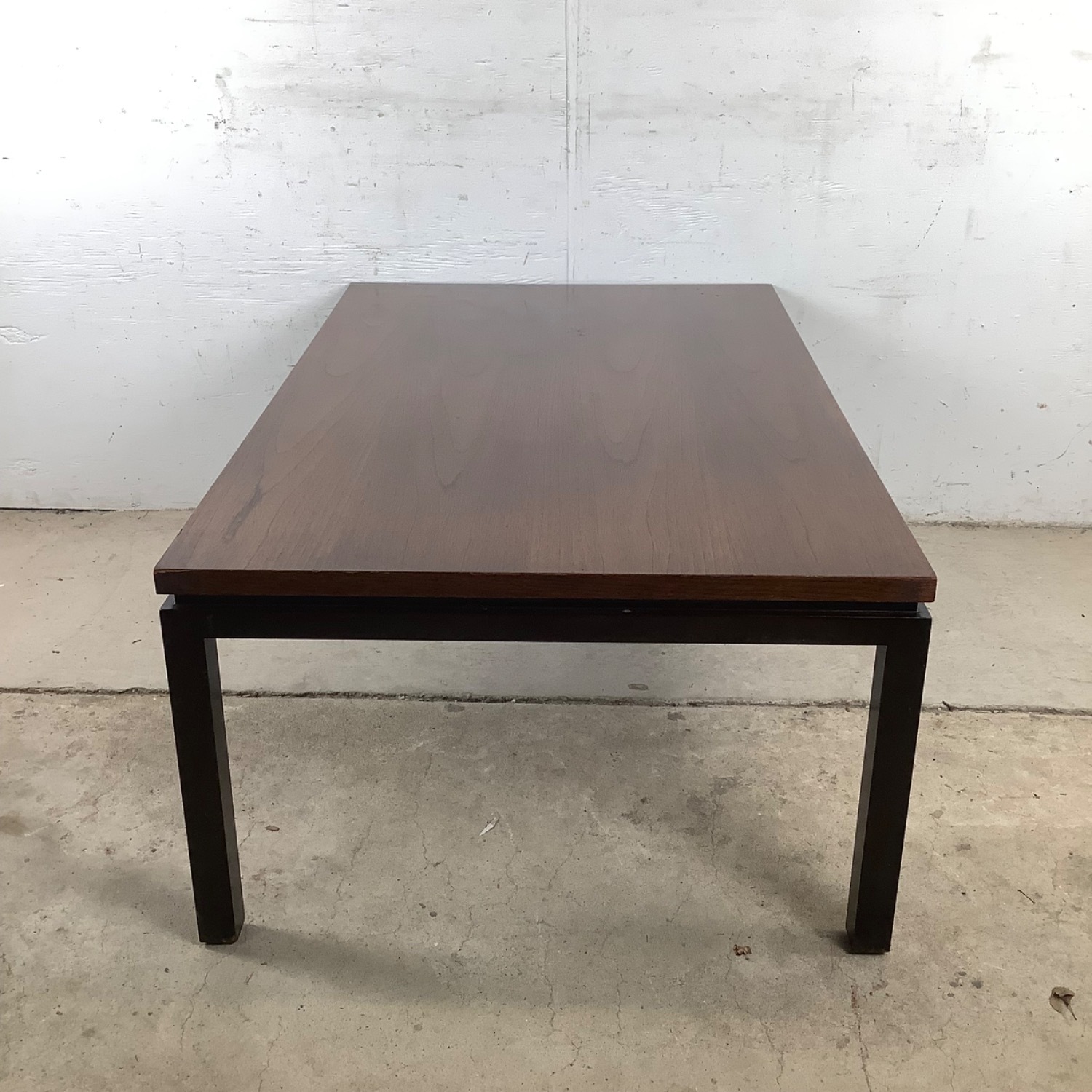 Mid-Century Walnut & Black Trim Coffee Table - image-7