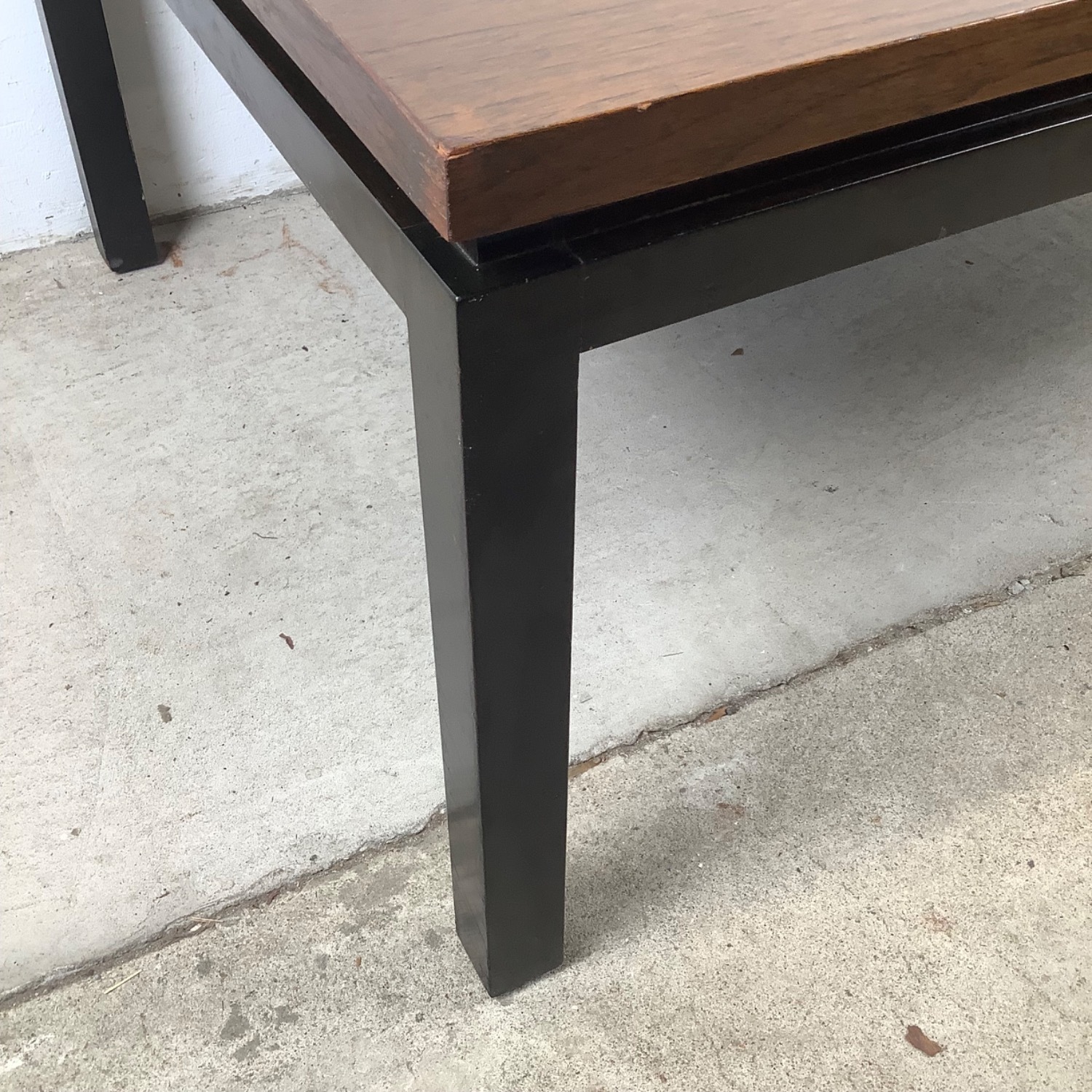 Mid-Century Walnut & Black Trim Coffee Table - image-13