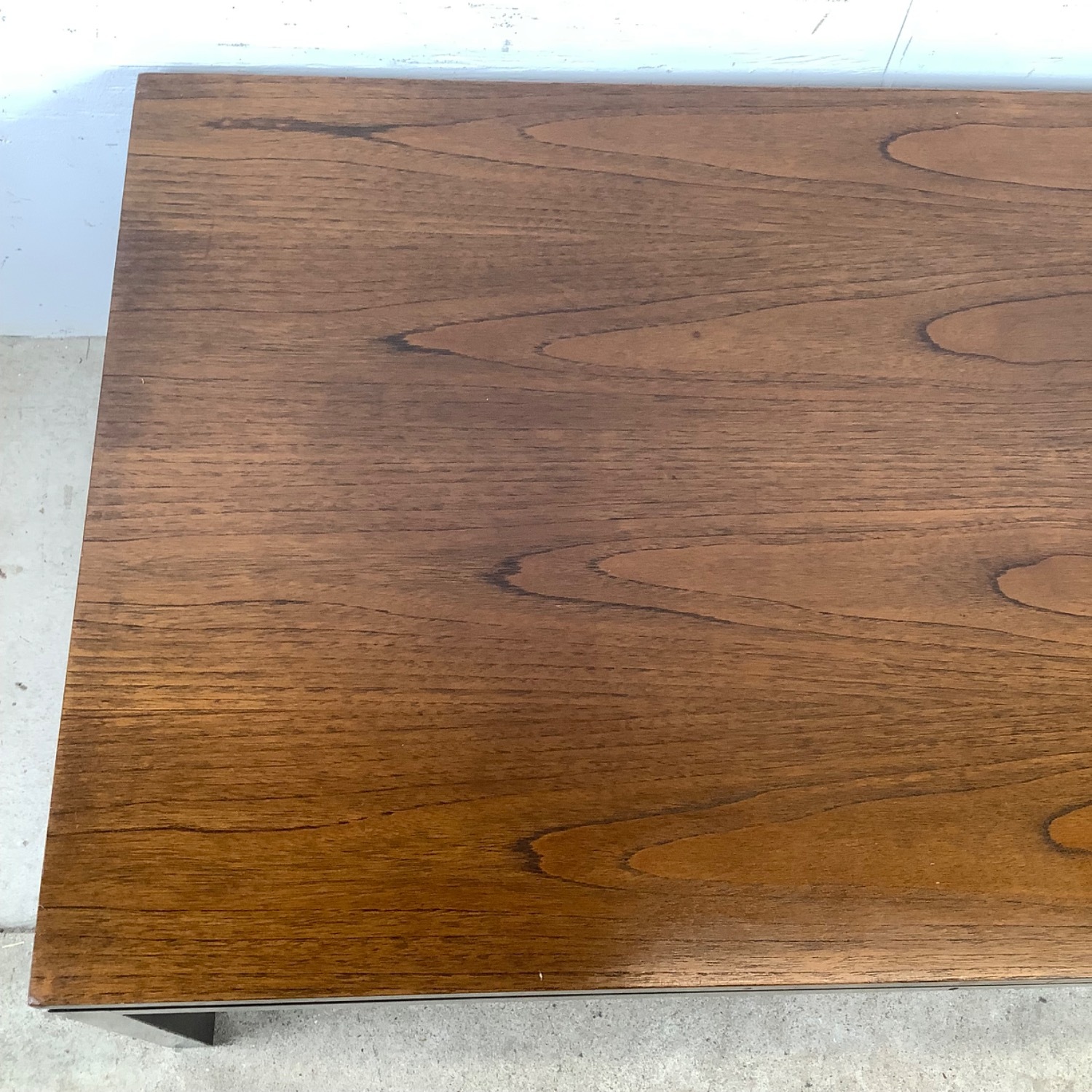 Mid-Century Walnut & Black Trim Coffee Table - image-3