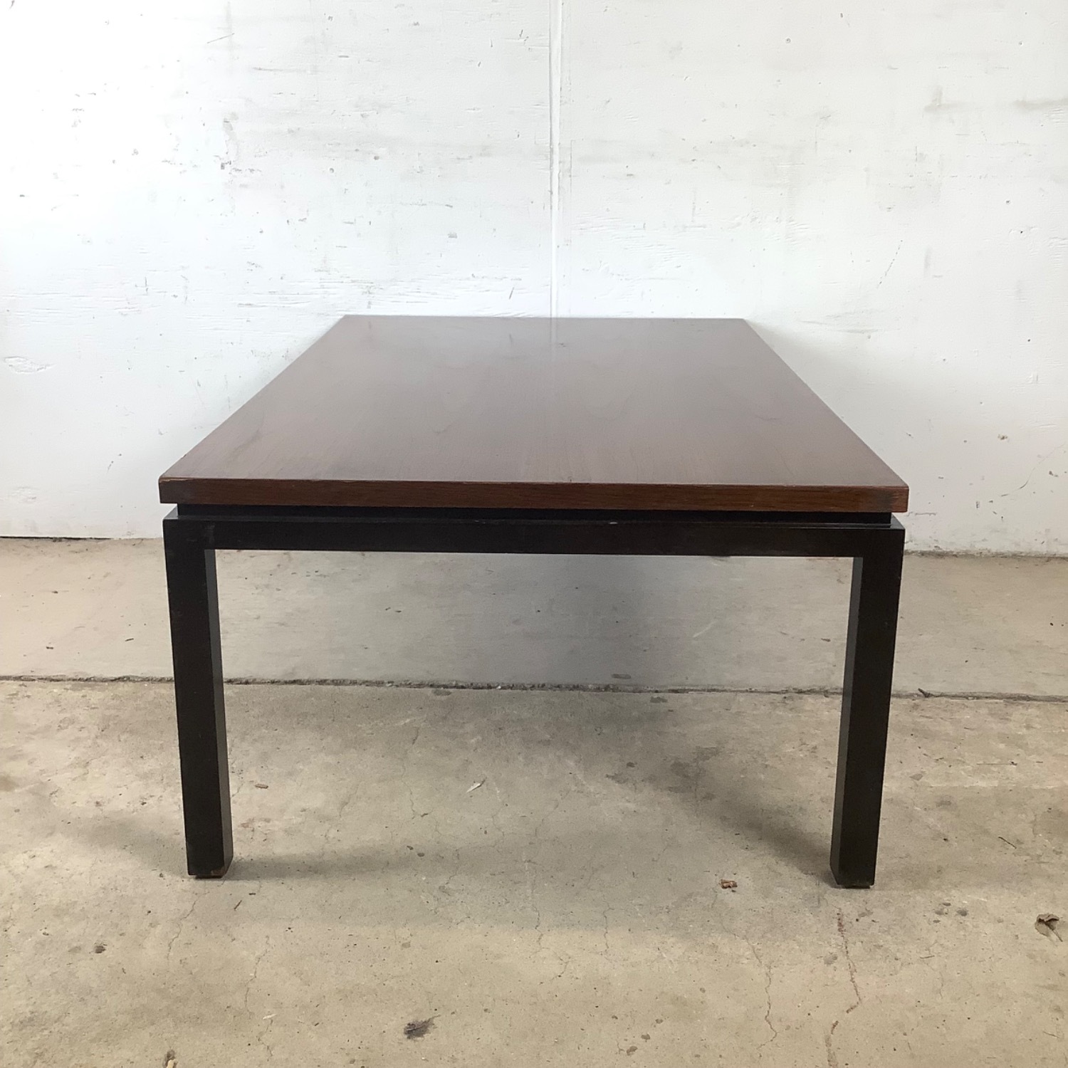 Mid-Century Walnut & Black Trim Coffee Table - image-6