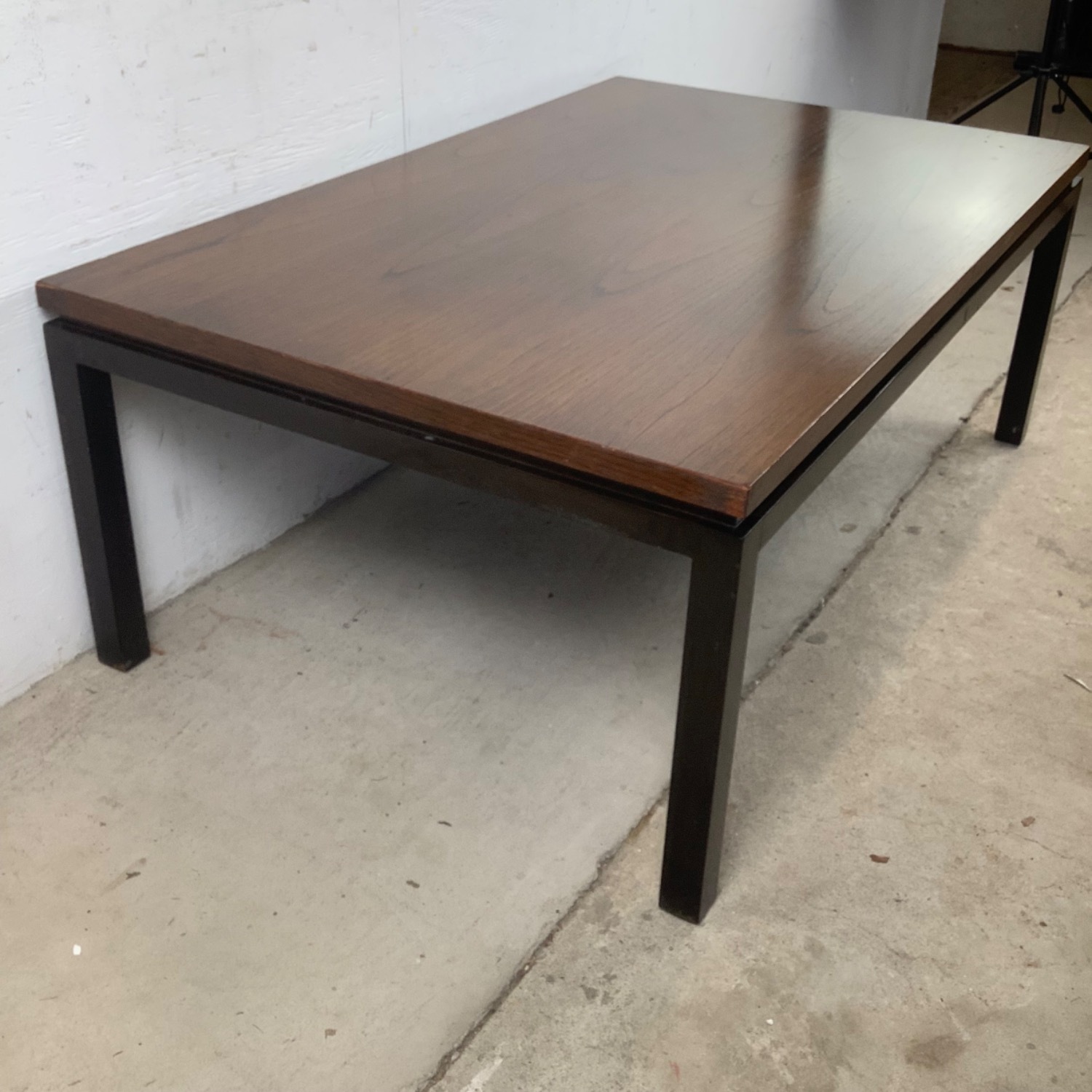 Mid-Century Walnut & Black Trim Coffee Table - image-16