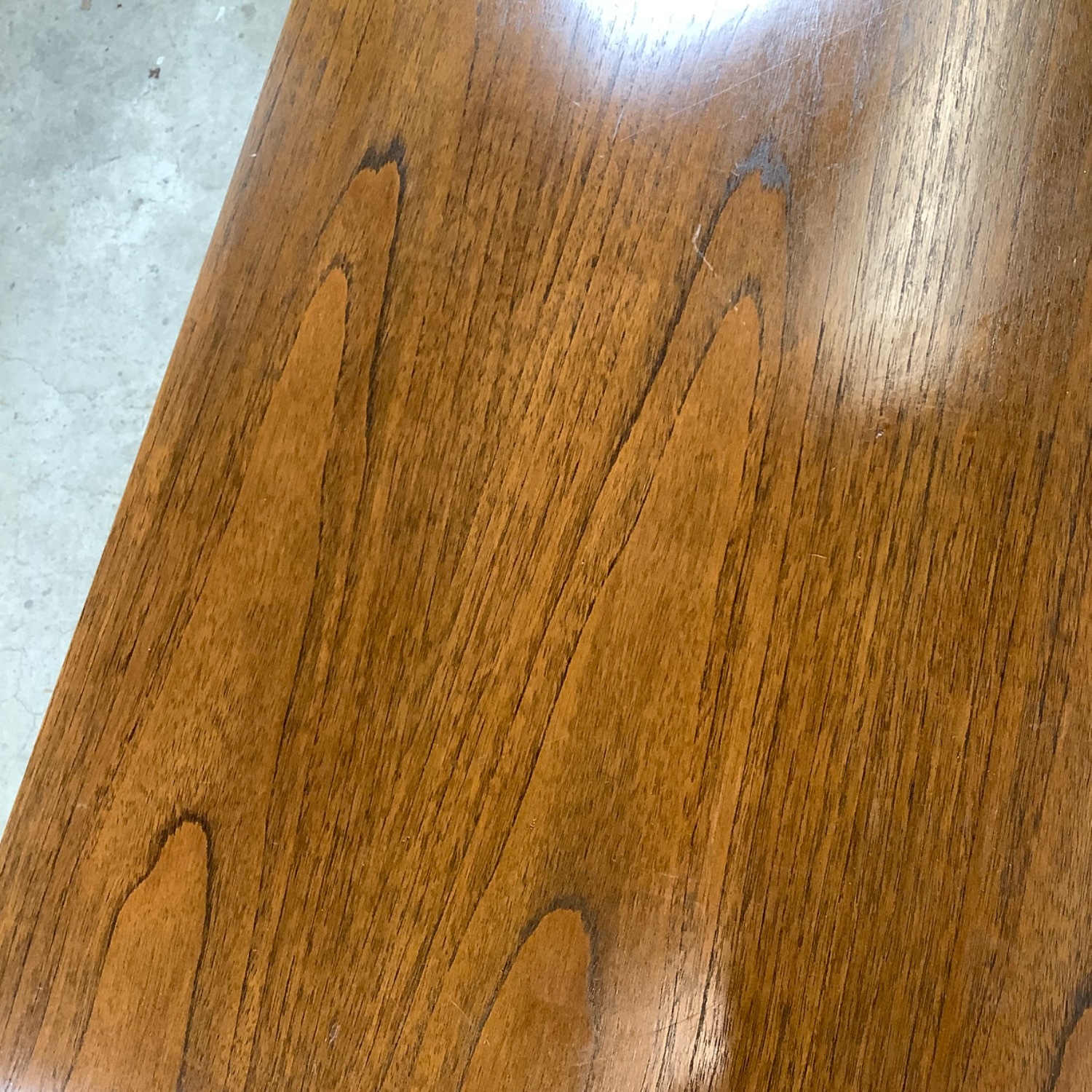 Mid-Century Walnut & Black Trim Coffee Table - image-9