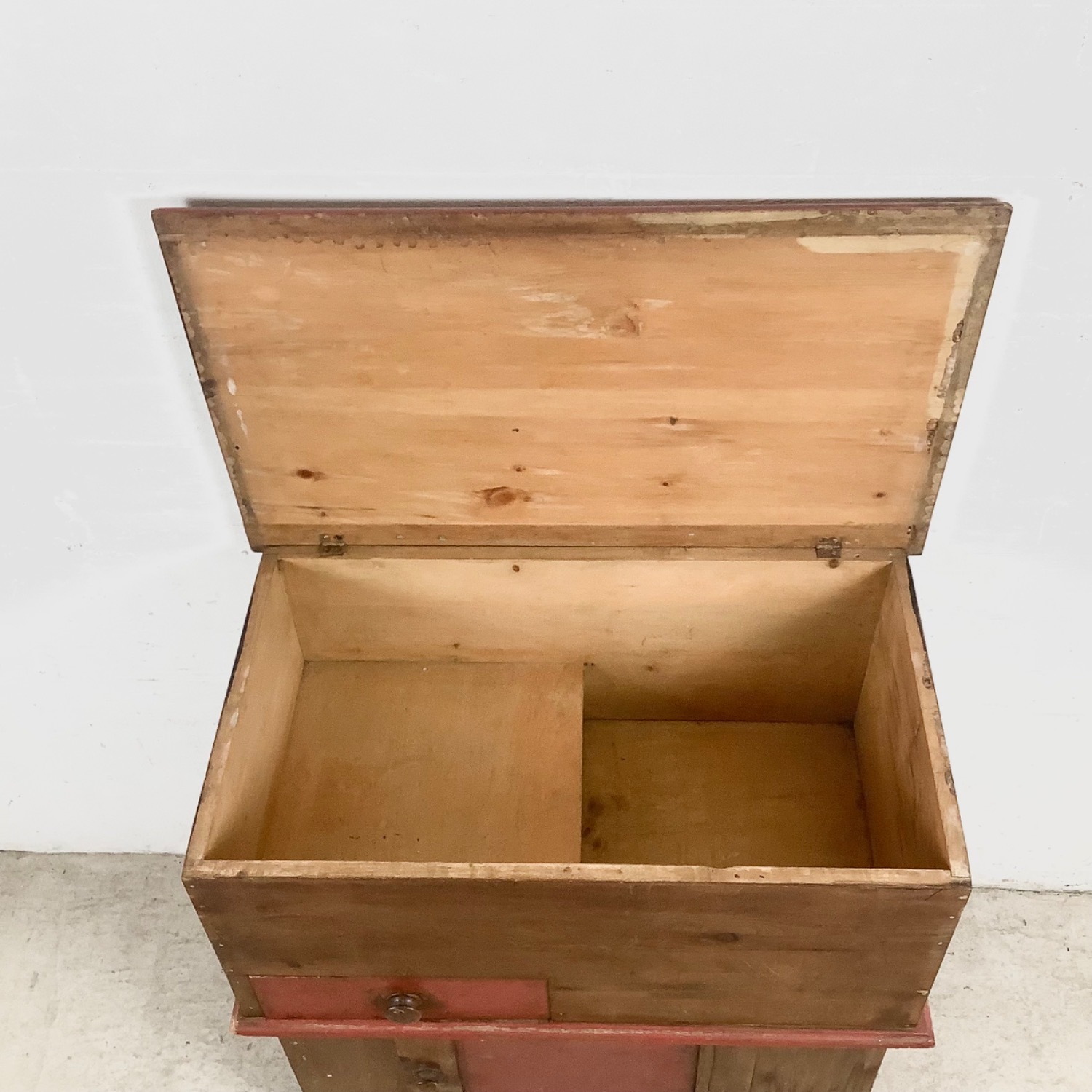 Antique Primitive Farmhouse Pine Storage Cabinet - image-9