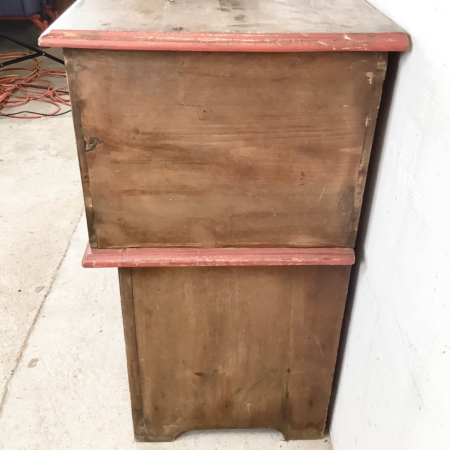 Antique Primitive Farmhouse Pine Storage Cabinet - image-5