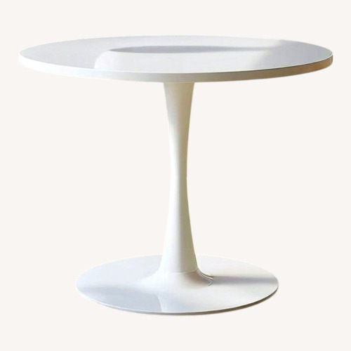 Used George Oliver Indars Round White Dining Table for sale on AptDeco