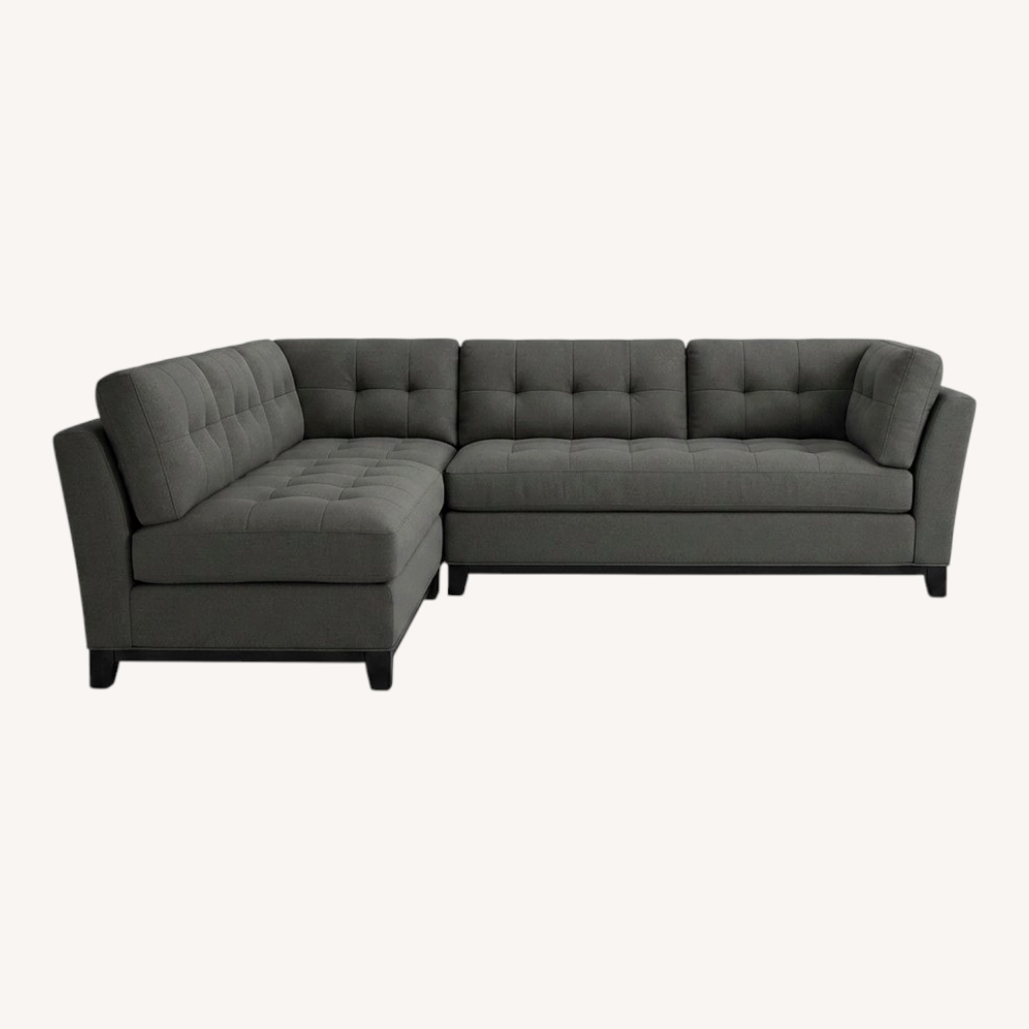 Dark Gray Wood 3+ Piece Sectional - image-0