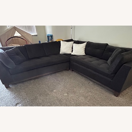 Used Dark Gray Wood 3+ Piece Sectional for sale on AptDeco