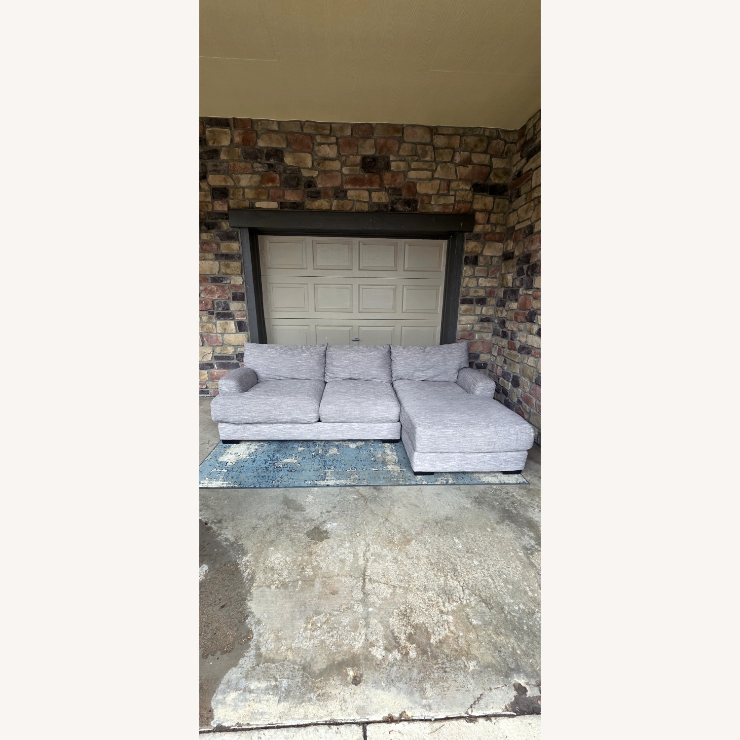 Light Gray Fabric 2 Piece Sectional - image-2