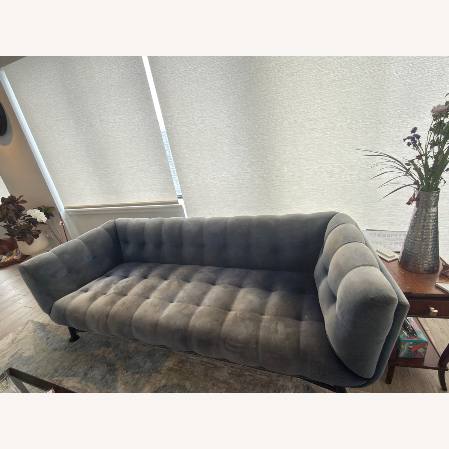 Roche Bobois Loved Blue Grey Sofa - image-1