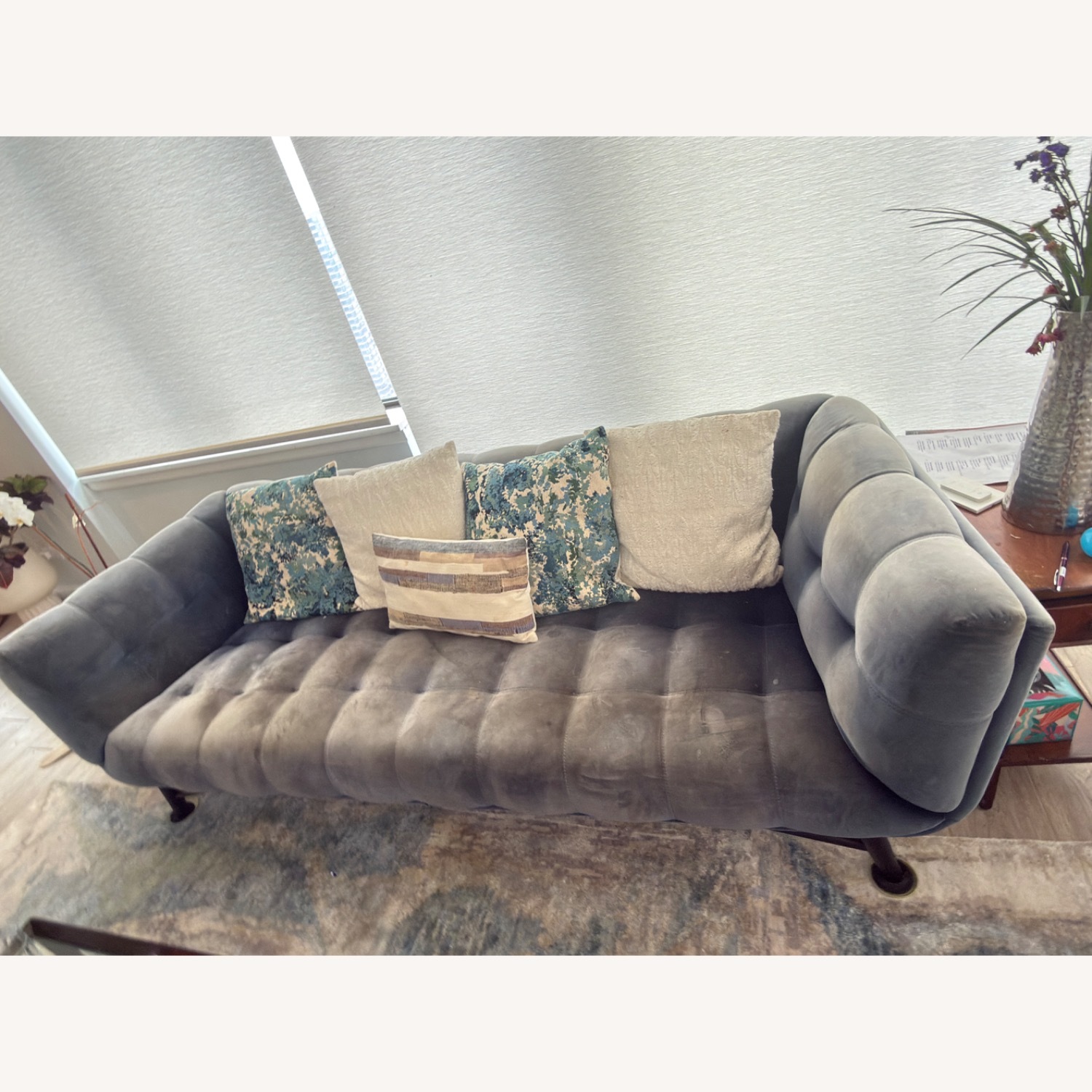 Roche Bobois Loved Blue Grey Sofa - image-2