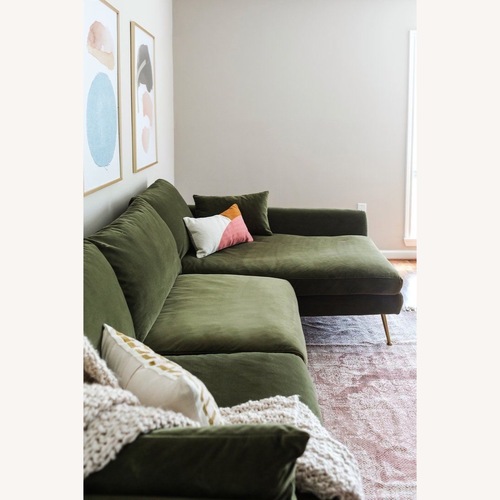 Used Albany Park Olive Green Park Sectional for sale on AptDeco
